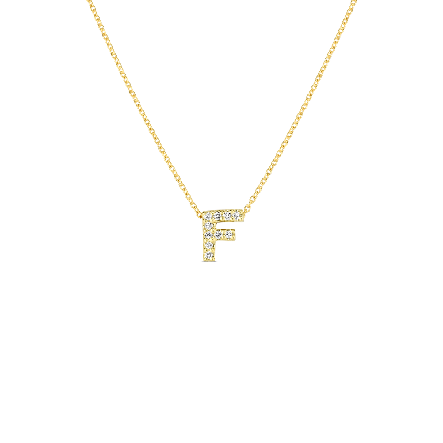 18KY TINY TREASURES DIAMOND LOVE LETTER NECKLACE
