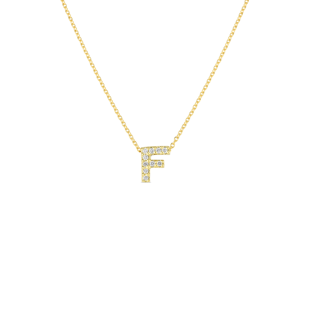 18KY TINY TREASURES DIAMOND LOVE LETTER NECKLACE