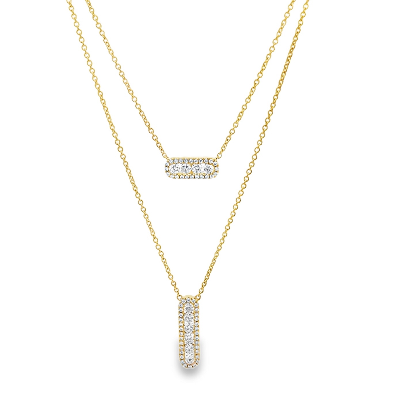 HULCHI BELLUNI 18KY LAYERED DIAMOND SPARKLING NECKLACE