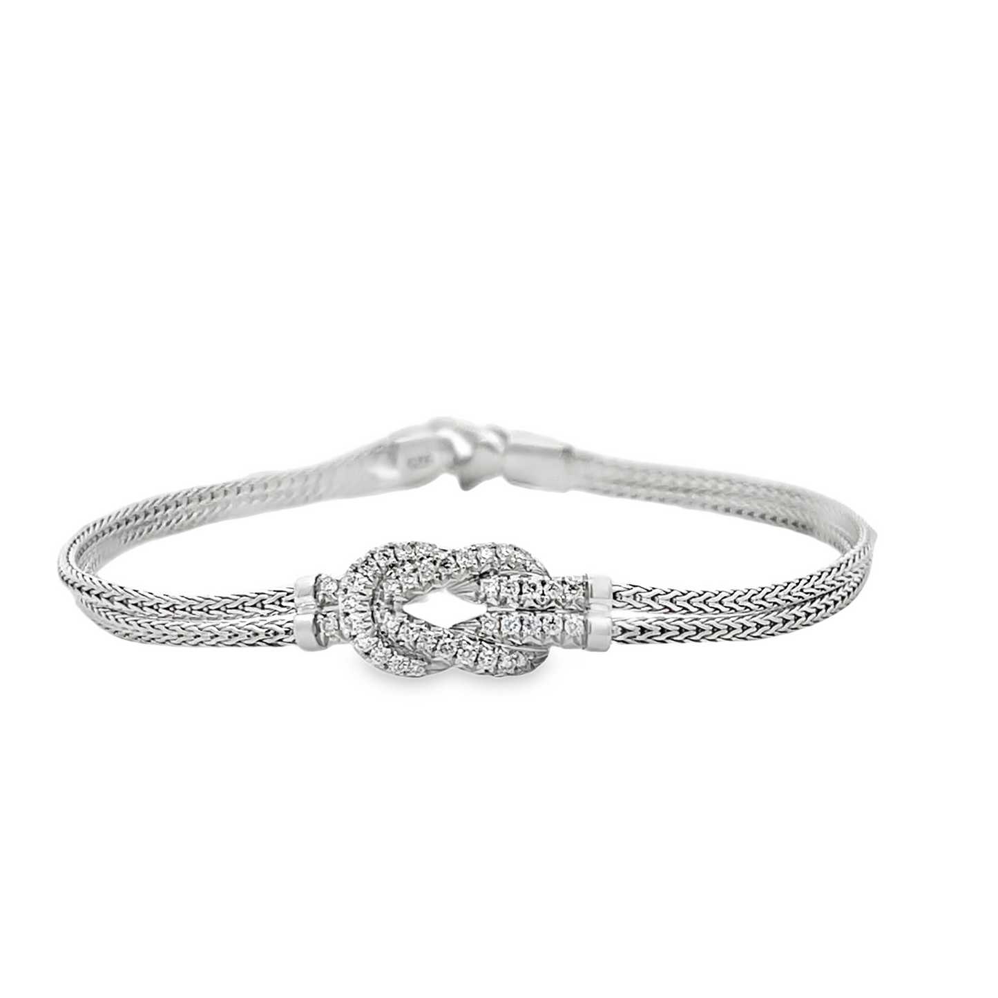 Love Knot Bracelet, Sterling Silver, Diamonds