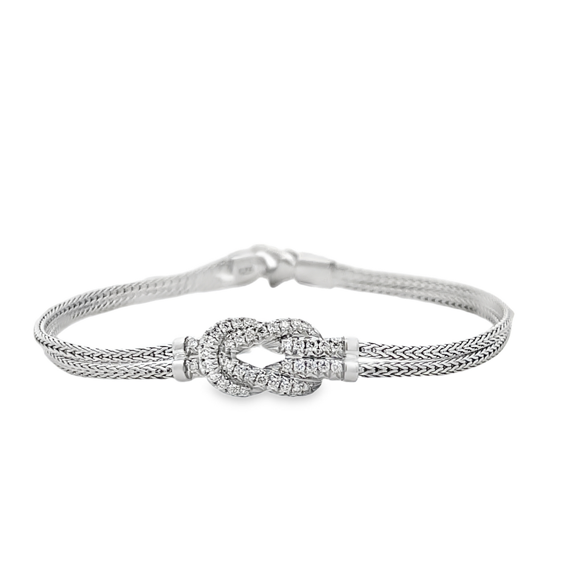 Love Knot Bracelet, Sterling Silver, Diamonds
