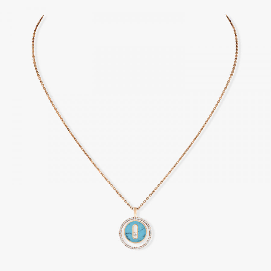 18KR TURQUOISE LUCKY MOVE SMALL NECKLACE