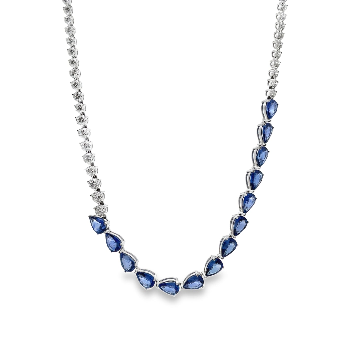 18KW DIAMOND AND SAPPHIRE NECKLACE