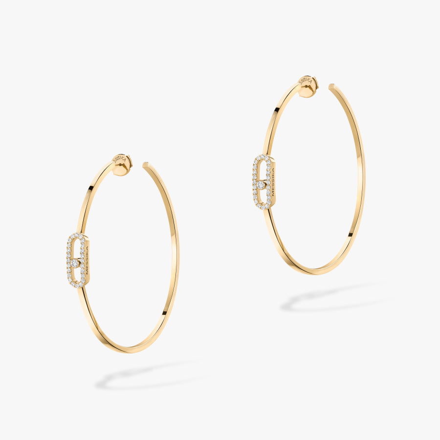 18KY MOVE UNO XL HOOP EARRINGS