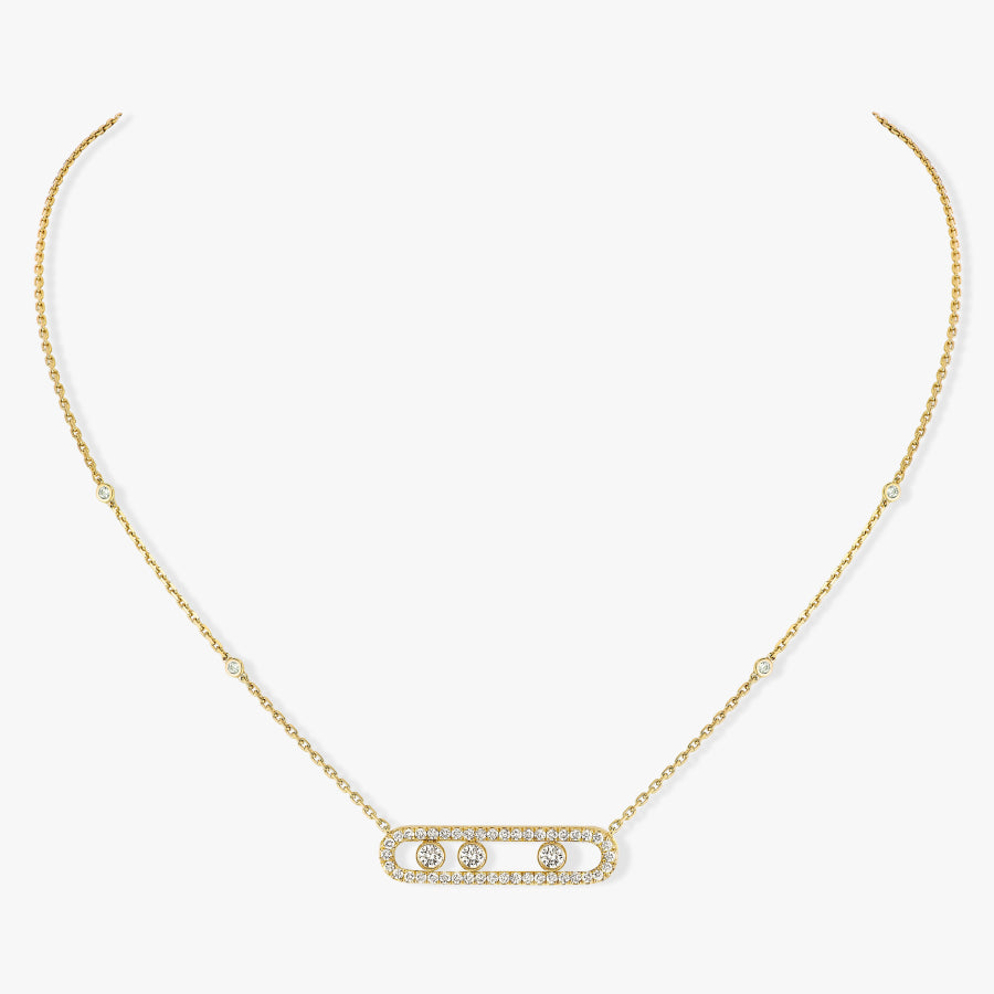 18KY MOVE PAVE NECKLACE