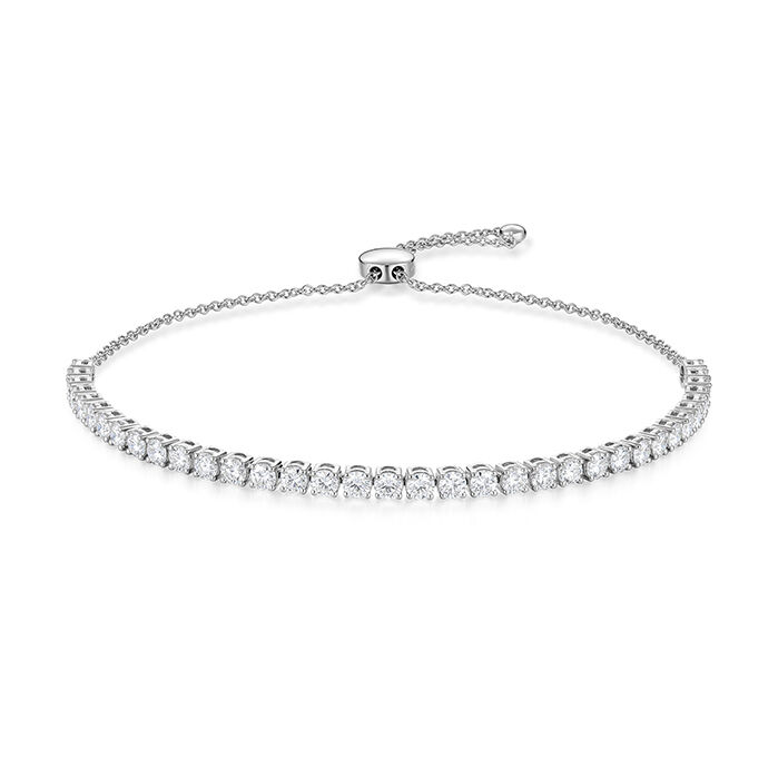 18KW DIAMOND STRAIGHT LINE BOLO BRACELET