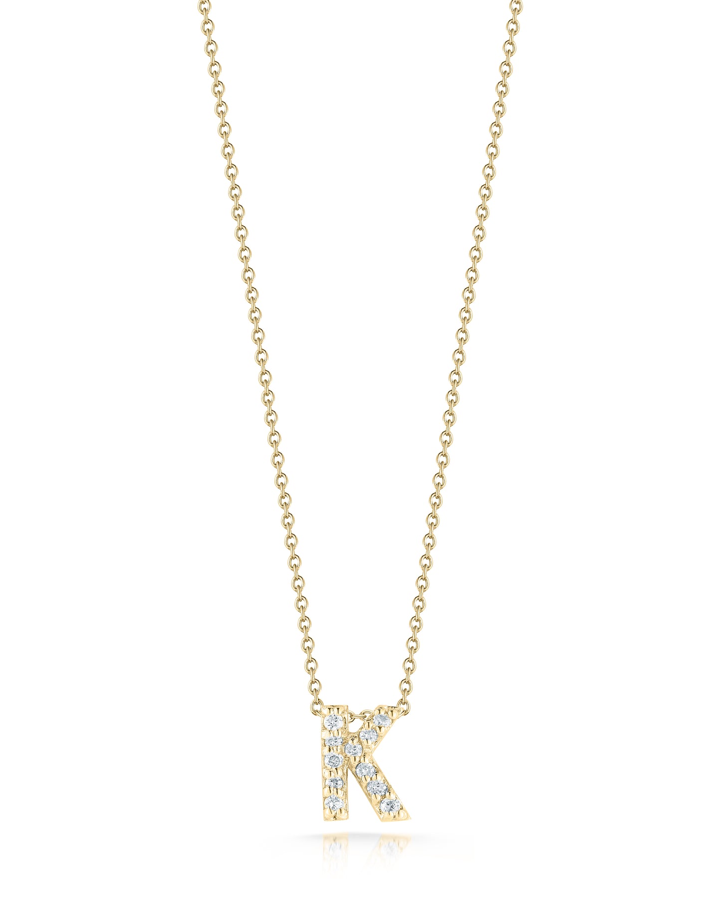 18KY TINY TREASURES DIAMOND LOVE LETTER NECKLACE