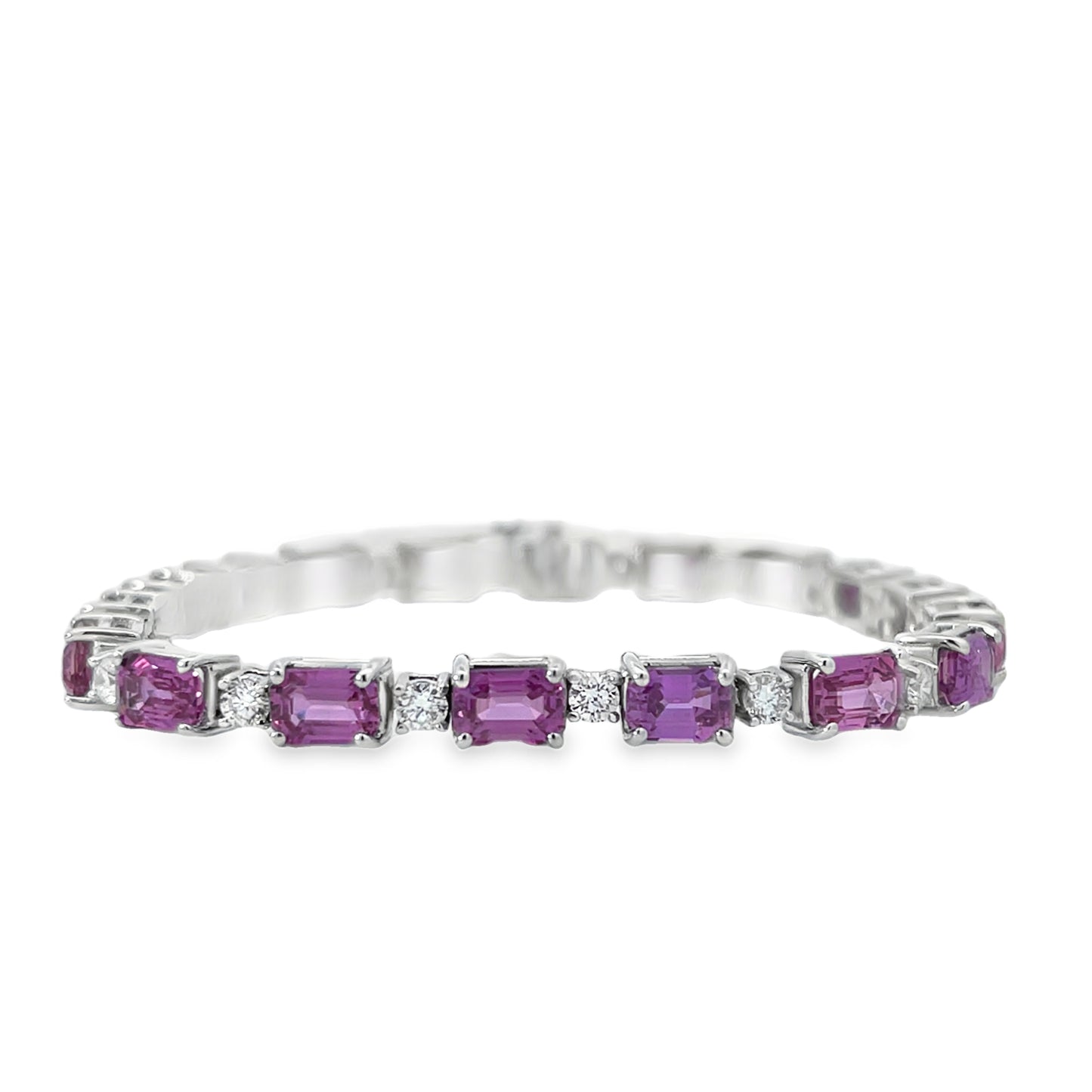 18KW DIAMOND AND PINK SAPPHIRE BRACELET