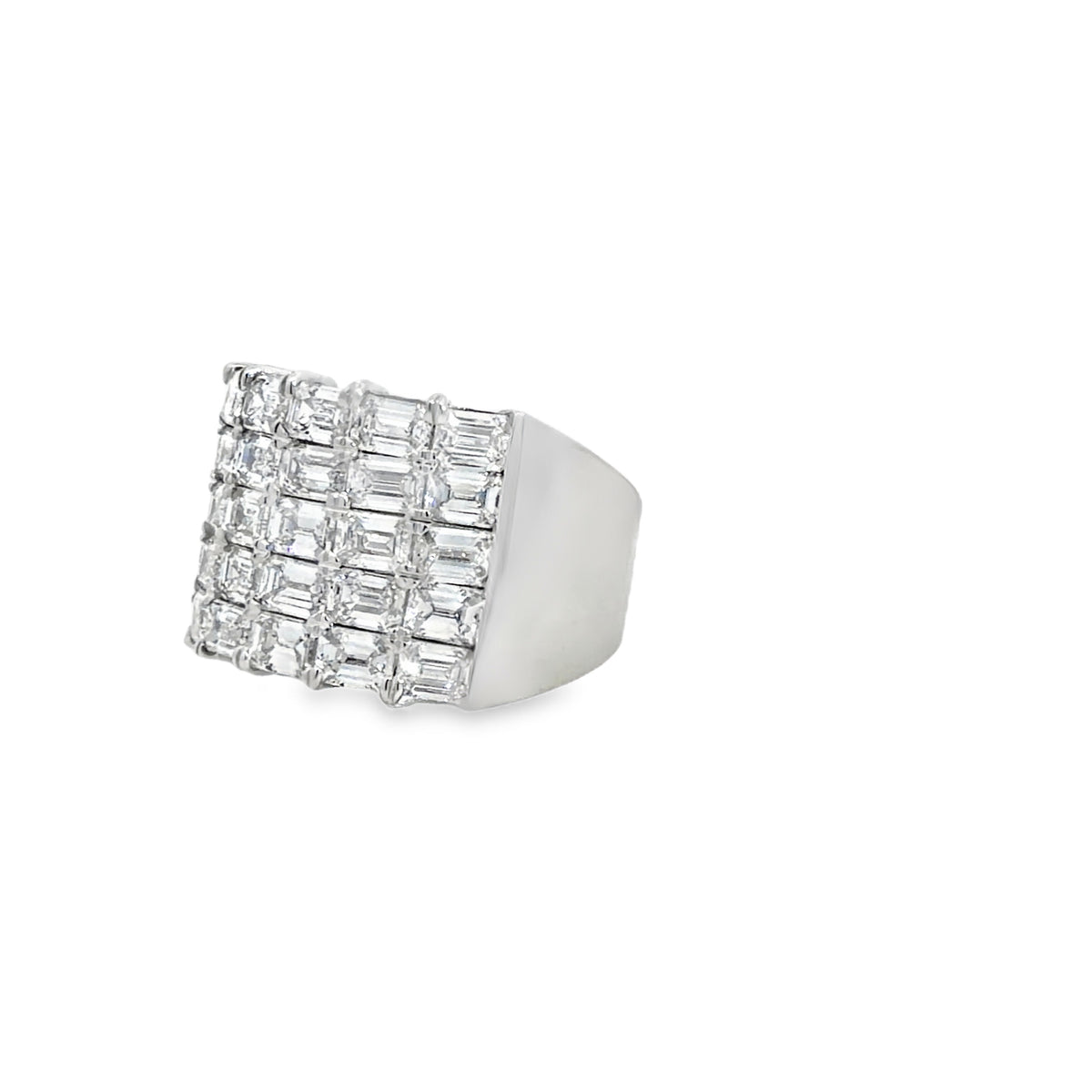 18KW MULTI ROW DIAMOND COCKTAIL RING