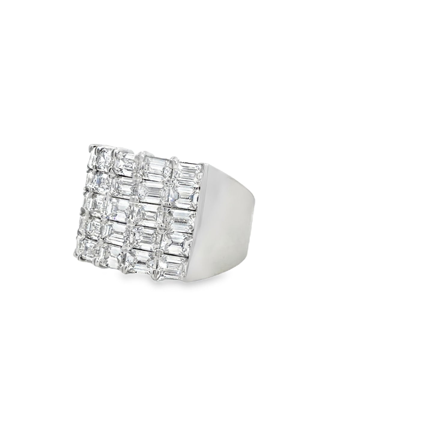 18KW MULTI ROW DIAMOND COCKTAIL RING