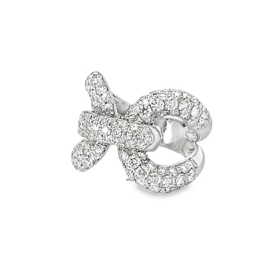 18KW DIAMOND PAVE INTERLOCKING COCKTAIL RING