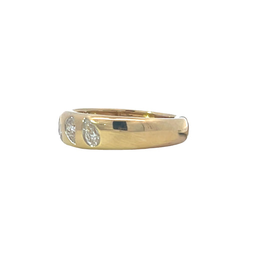 18K Yellow Gold Multi-Stone Ring with 5 Pear Cut Diamonds