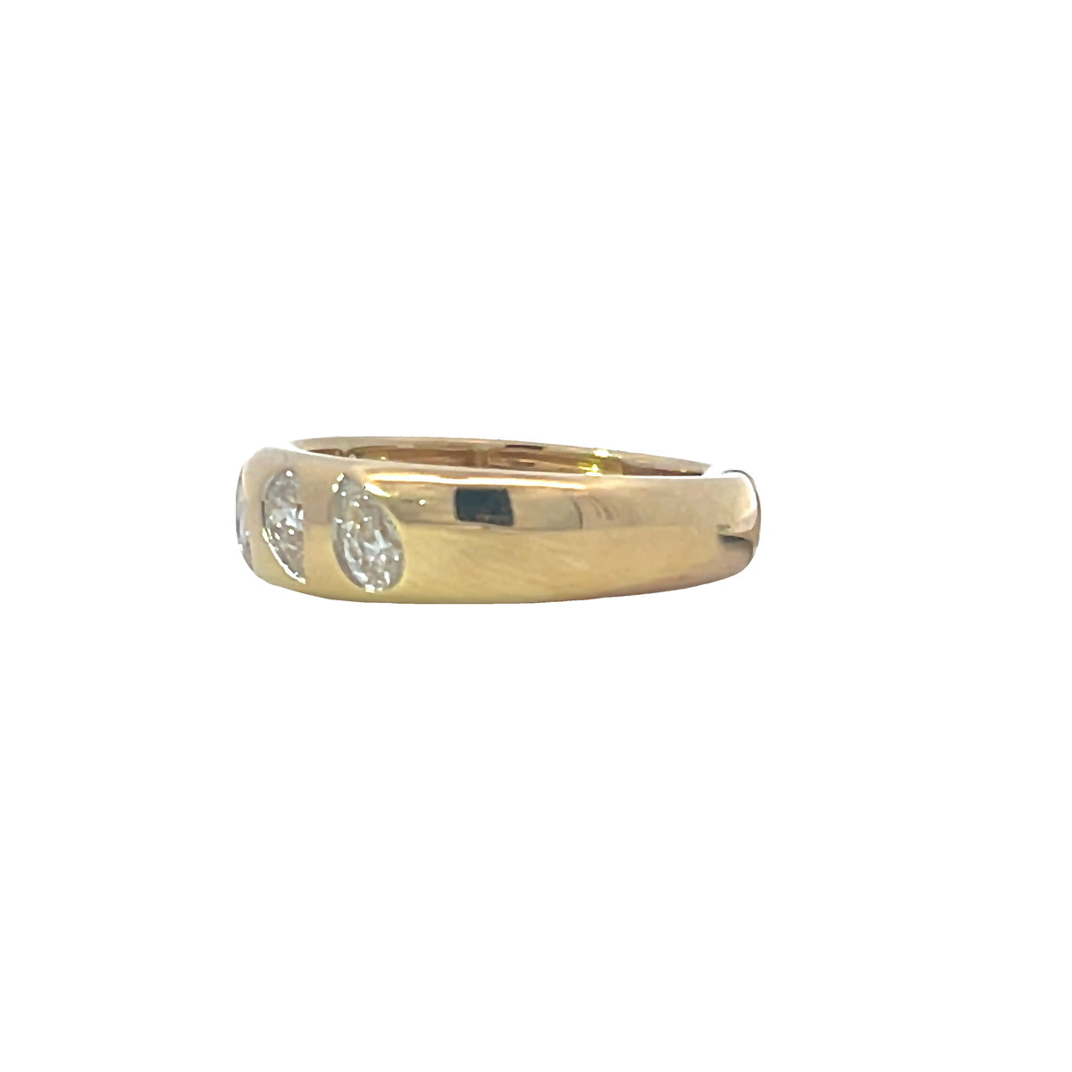 18K Yellow Gold Multi-Stone Ring with 5 Pear Cut Diamonds