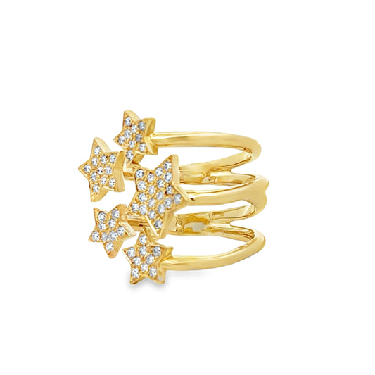 18KY DIAMOND STAR FASHION RING