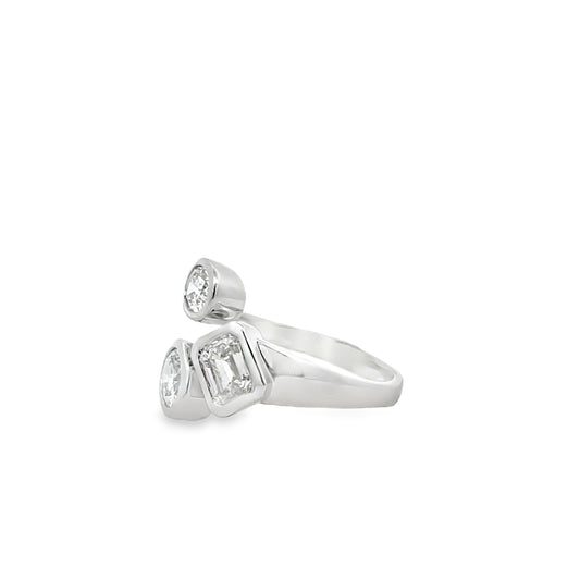 18KW MULTI SHAPE DIAMOND BYPASS RING