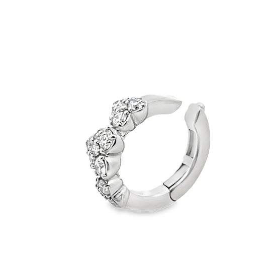 18KW HEART DIAMOND CUFF EARRING
