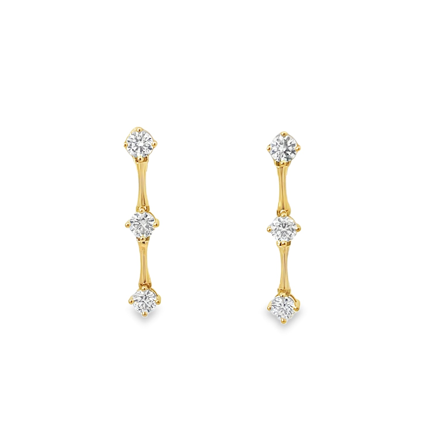18KY SERENA 3 DIAMOND DROP EARRINGS