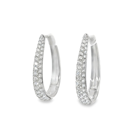 18KY DIAMOND PARAMOUNT HOOP EARRINGSS