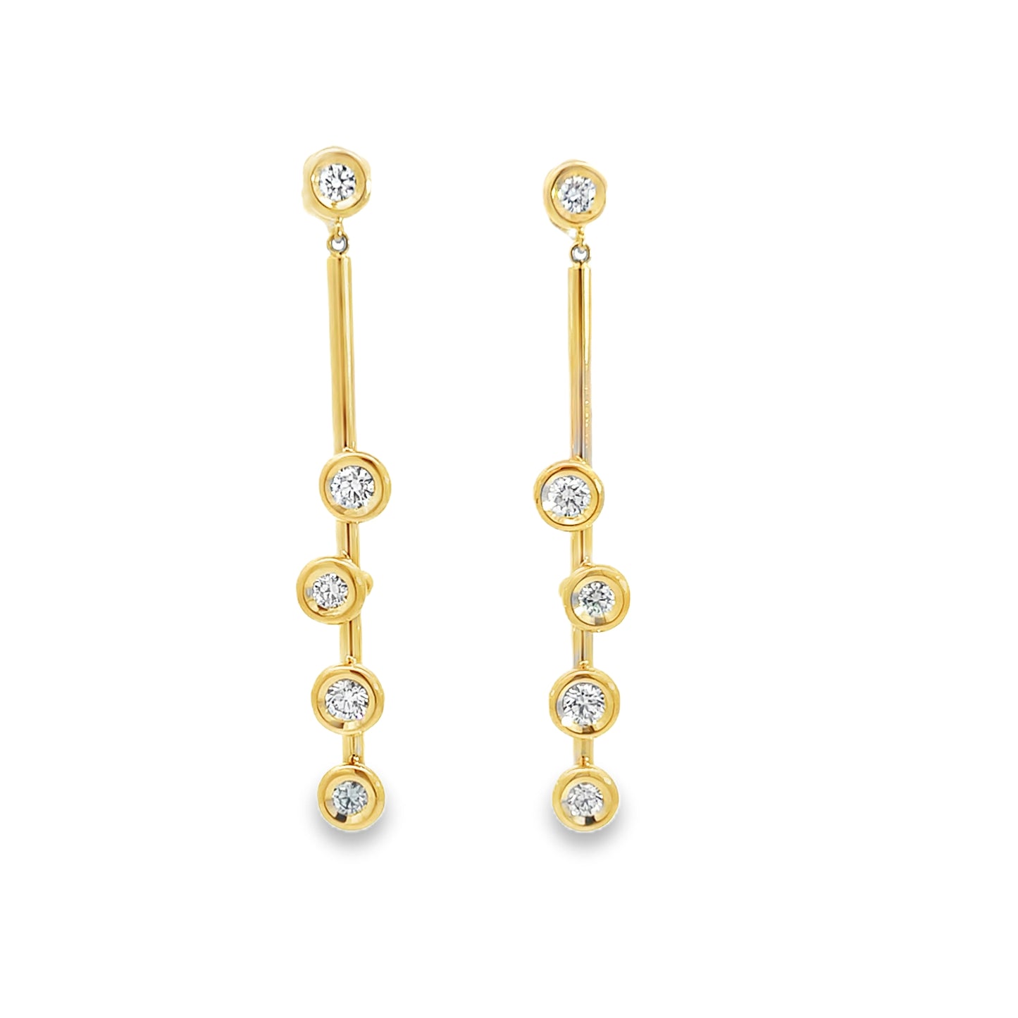 HULCHI BELLUNI 18KY DIAMOND BOULI DANGLE EARRINGS