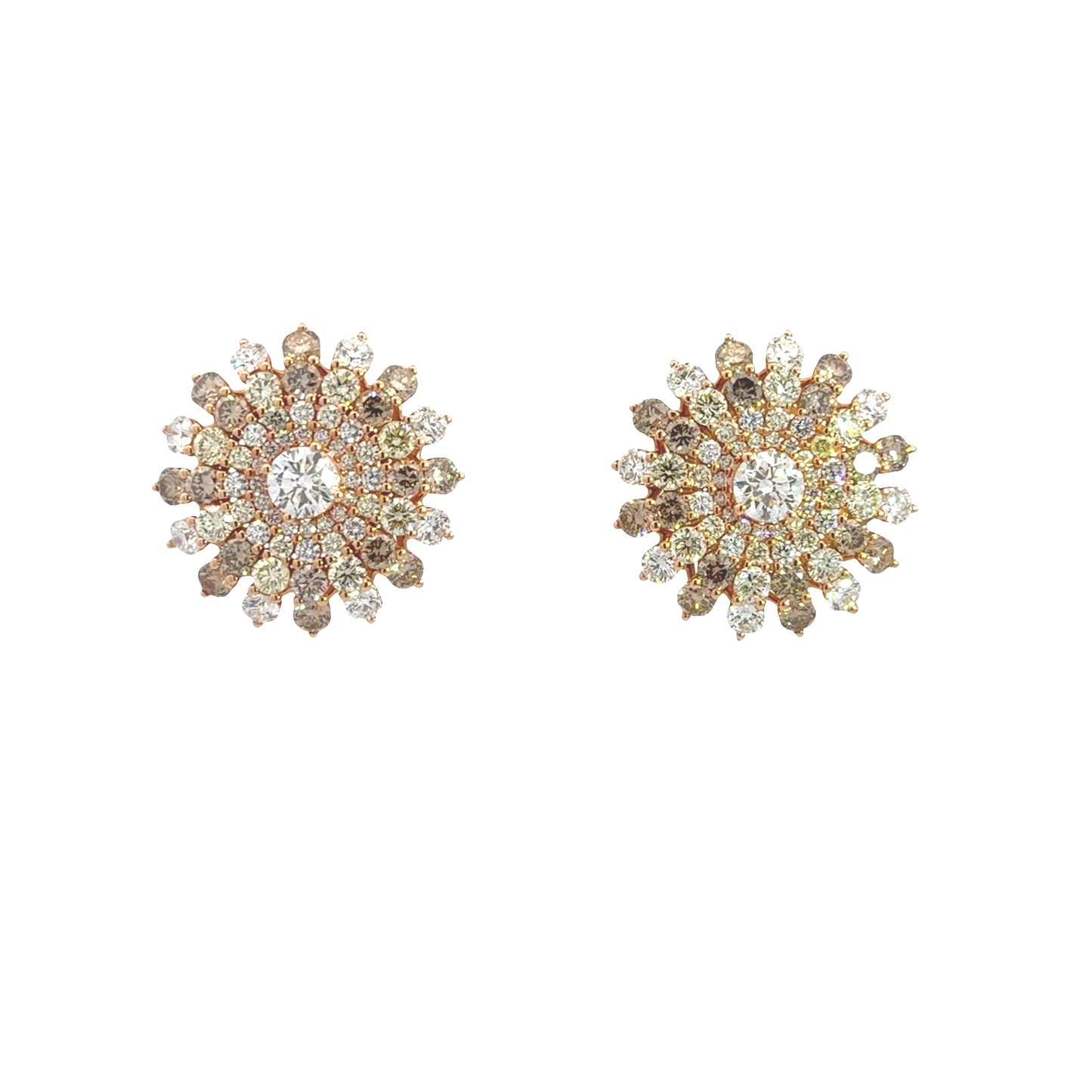 LEO PIZZO 18KY SUNBURST DIAMOND EARRINGS