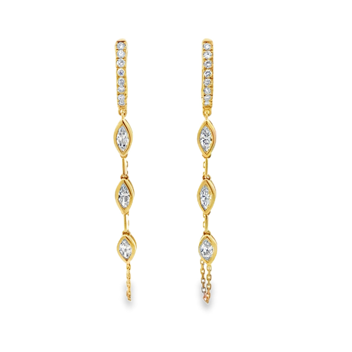 MARQUISE DIAMOND BEZEL-SET DROP EARRINGS