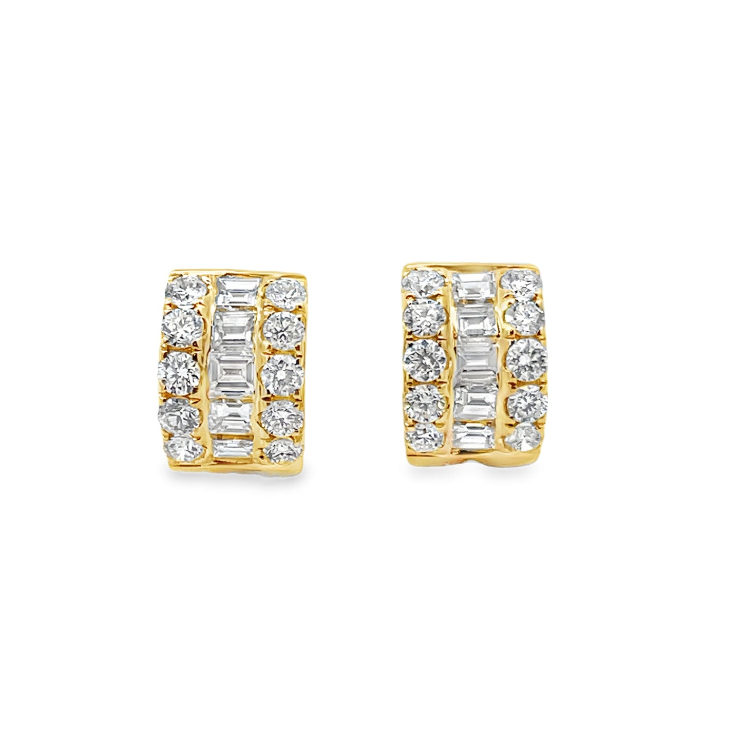 18KY DIAMOND HUGGIE EARRINGS