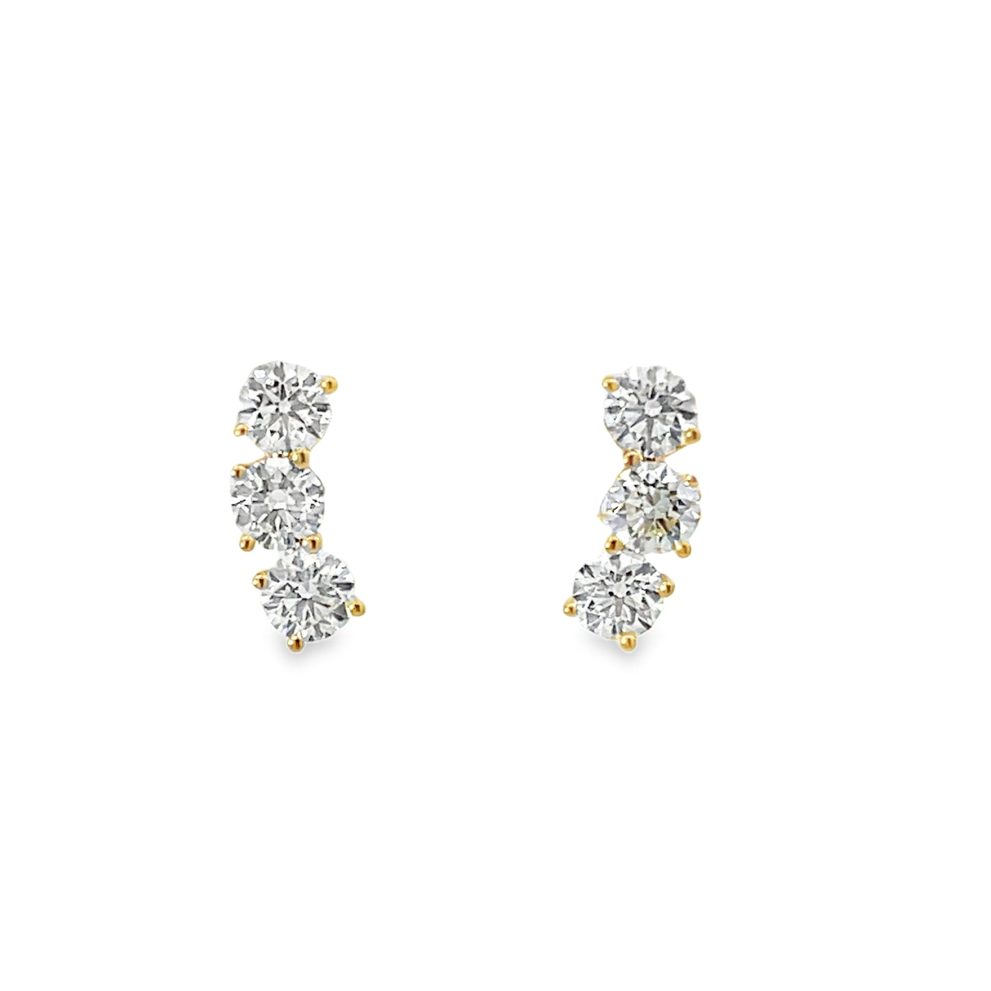 18KW DIAMOND CLIMBER STUD EARRINGS