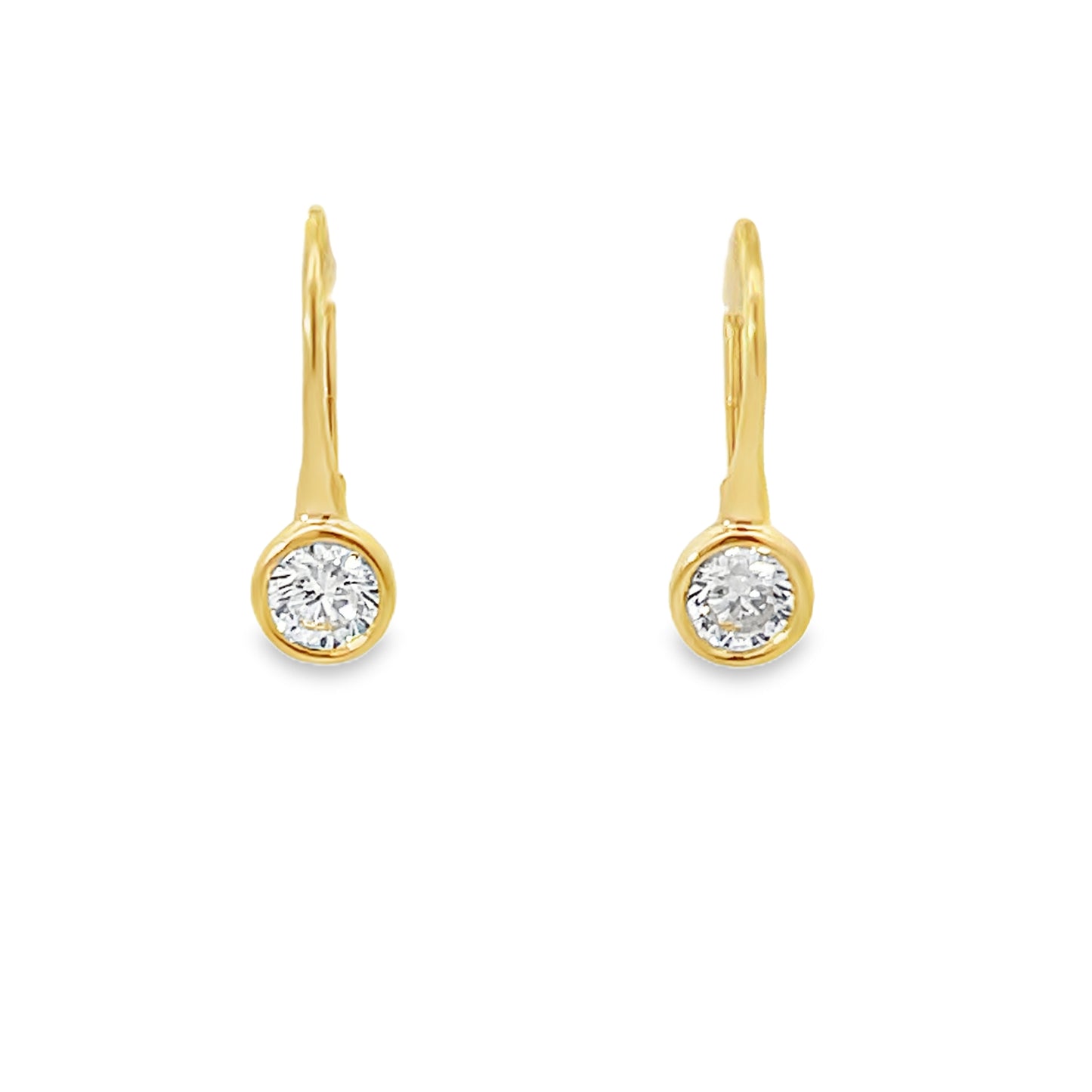18KY SOLITAIRE DROP EARRINGS