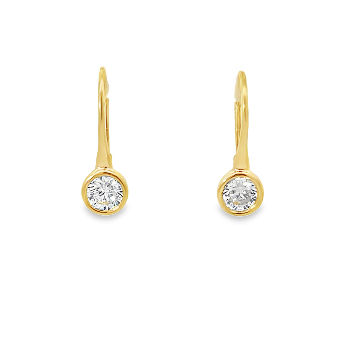 18KY SOLITAIRE DROP EARRINGS
