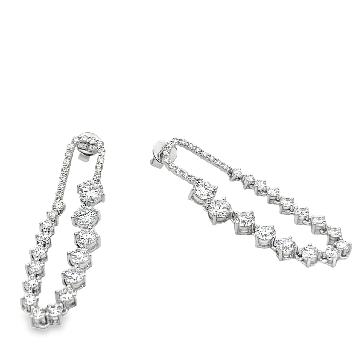 18KW DANGLE DIAMOND FASHION EARRINGS