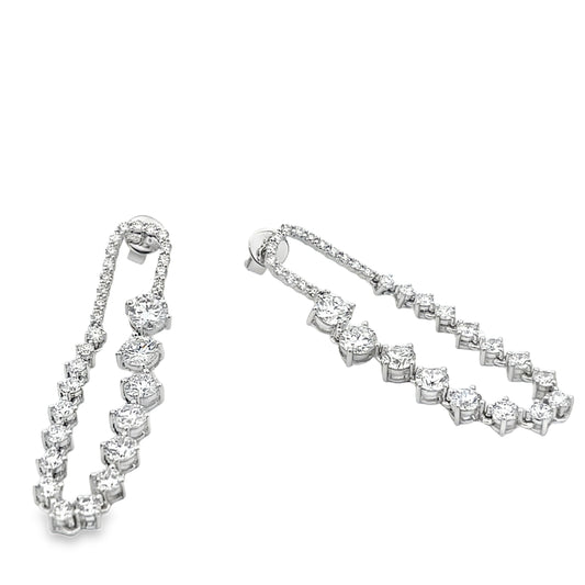 18KW DANGLE DIAMOND FASHION EARRINGS