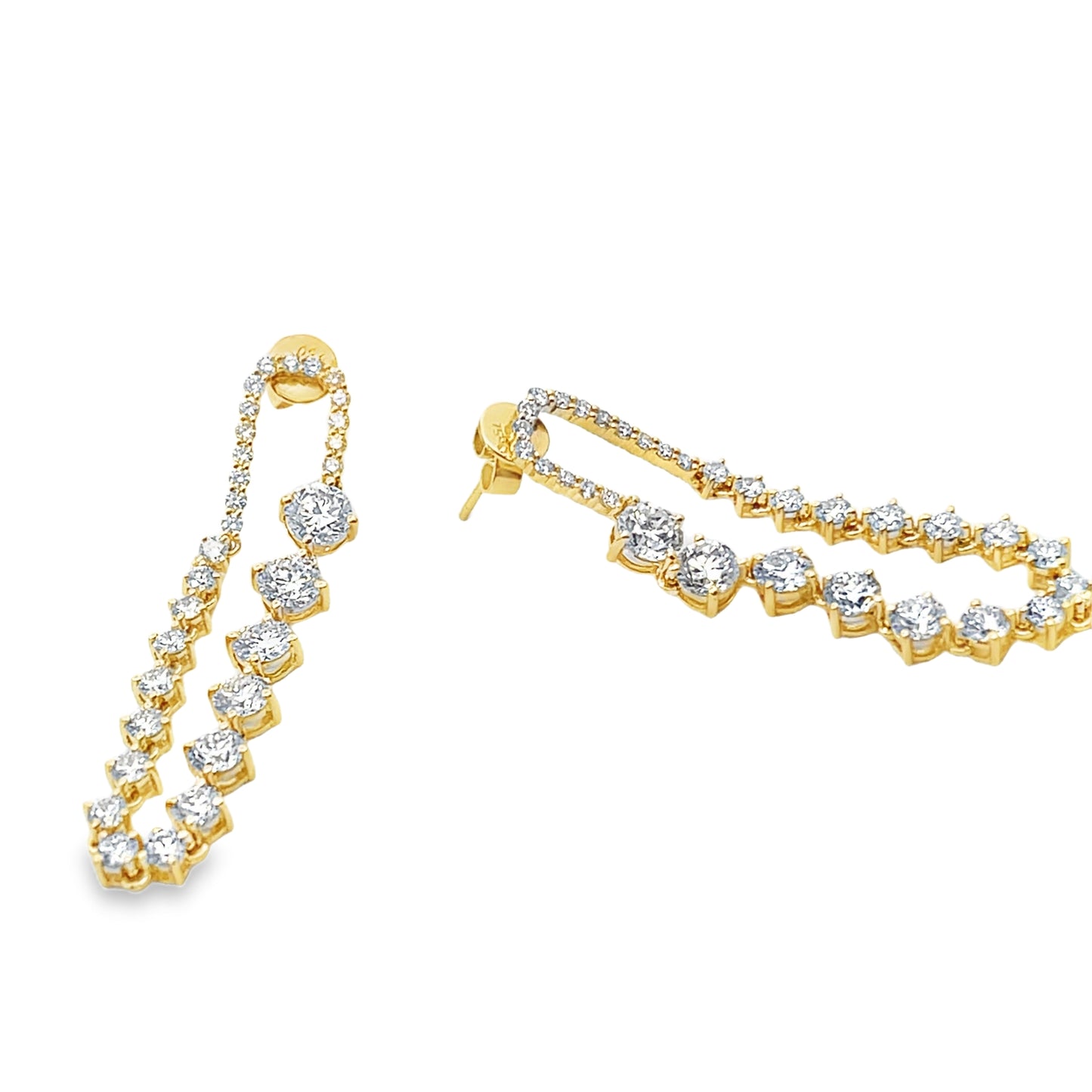 18KY DANGLE DIAMOND FASHION EARRINGS