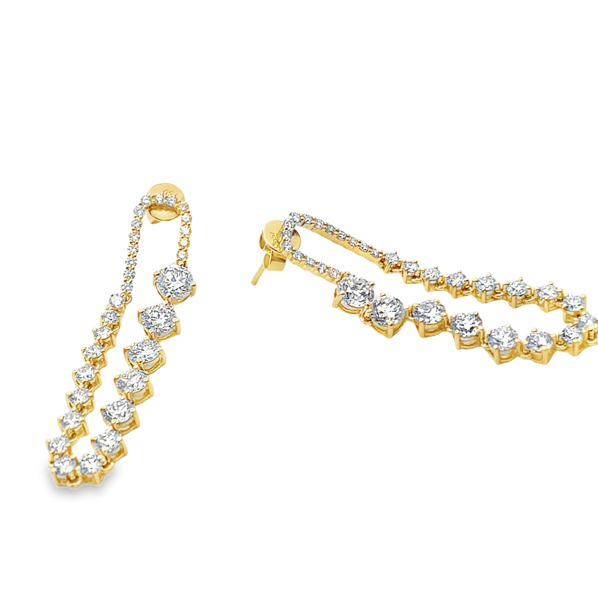 18KY DANGLE DIAMOND FASHION EARRINGS