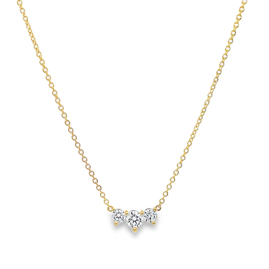 18KY TRINITY DIAMOND NECKLACE