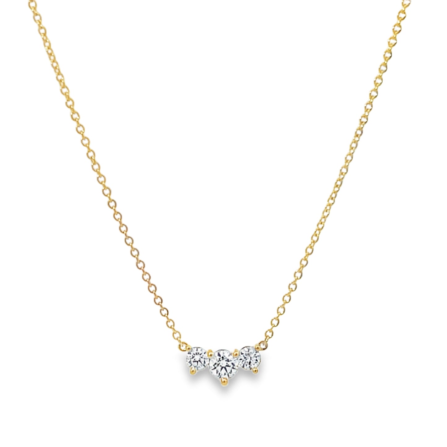 18KY TRINITY DIAMOND NECKLACE