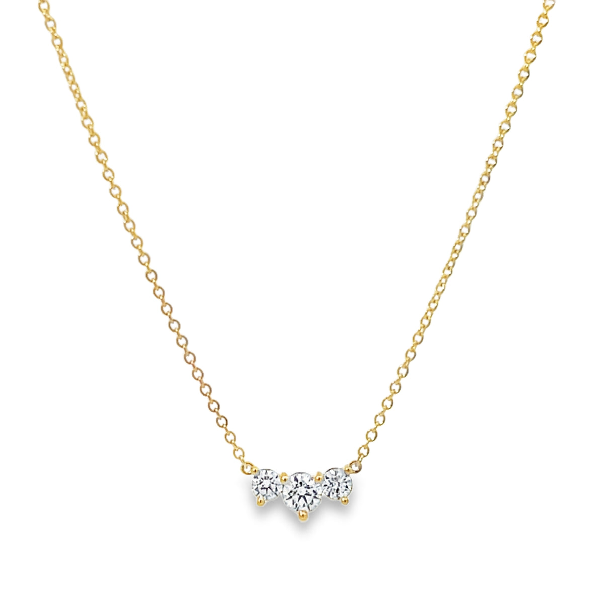 18KY TRINITY DIAMOND NECKLACE