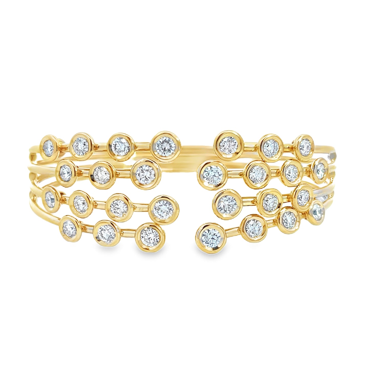 HULCHI BELLUNI 18KY DIAMOND BOULI CUFF BRACELET