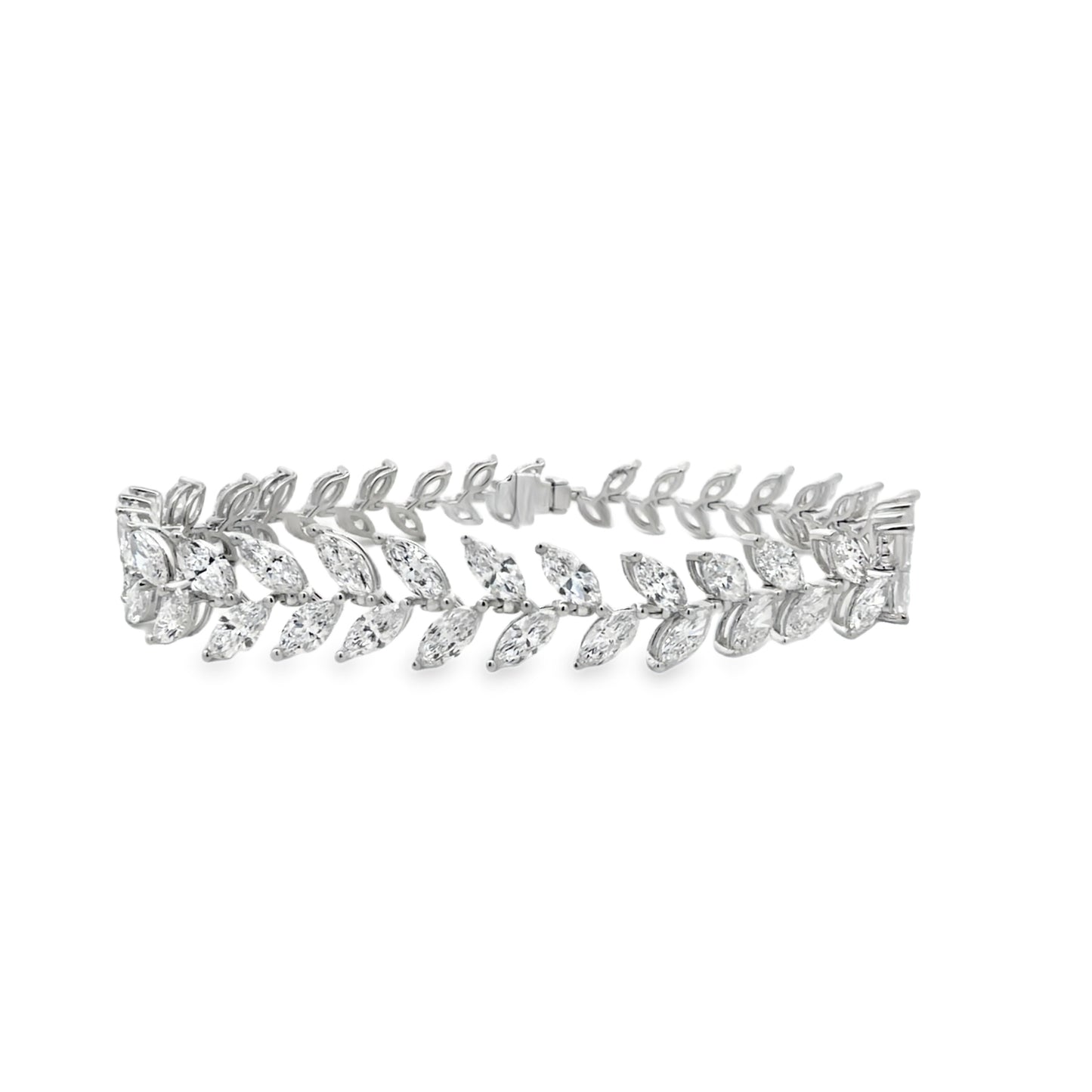 18KW MARQUISE DIAMOND VINE DOUBLE ROW BRACELET