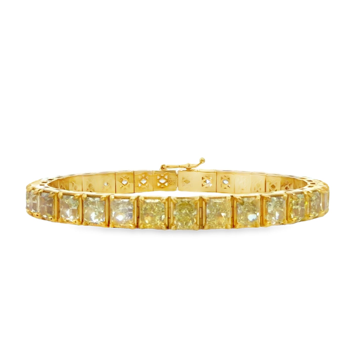 18KY FANCY YELLOW DIAMOND TENNIS BRACELET
