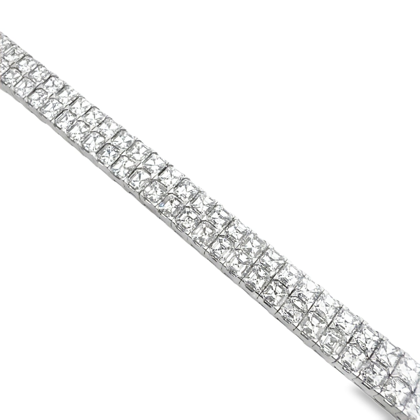 18KW DOUBLE ROW DIAMOND TENNIS BRACELET