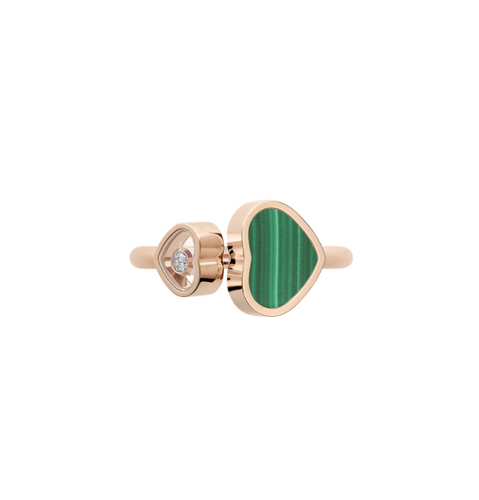 18KR HAPPY HEARTS MALACHITE & DIAMOND