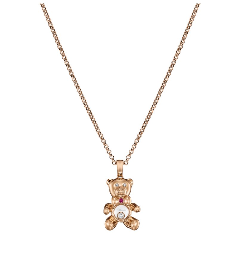 18KR HAPPY DIAMONDS TEDDY BEAR PENDANT