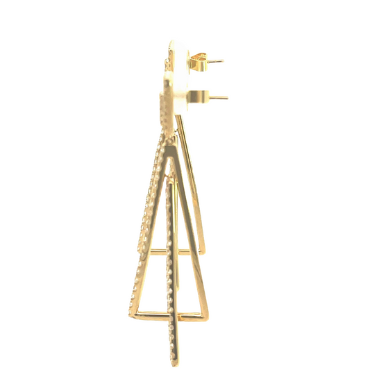 18KY TRIANGLE DIAMOND EARRINGS