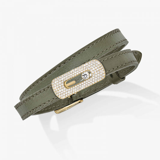 MESSIKA MY MOVE CALFSKIN BRACELET OLIVE GREEN