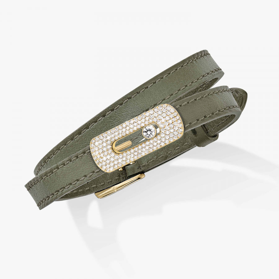 MESSIKA MY MOVE CALFSKIN BRACELET OLIVE GREEN