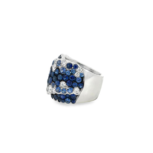 LEO PIZZO 18KW DIAMOND AND SAPPHIRE COCKTAIL RING