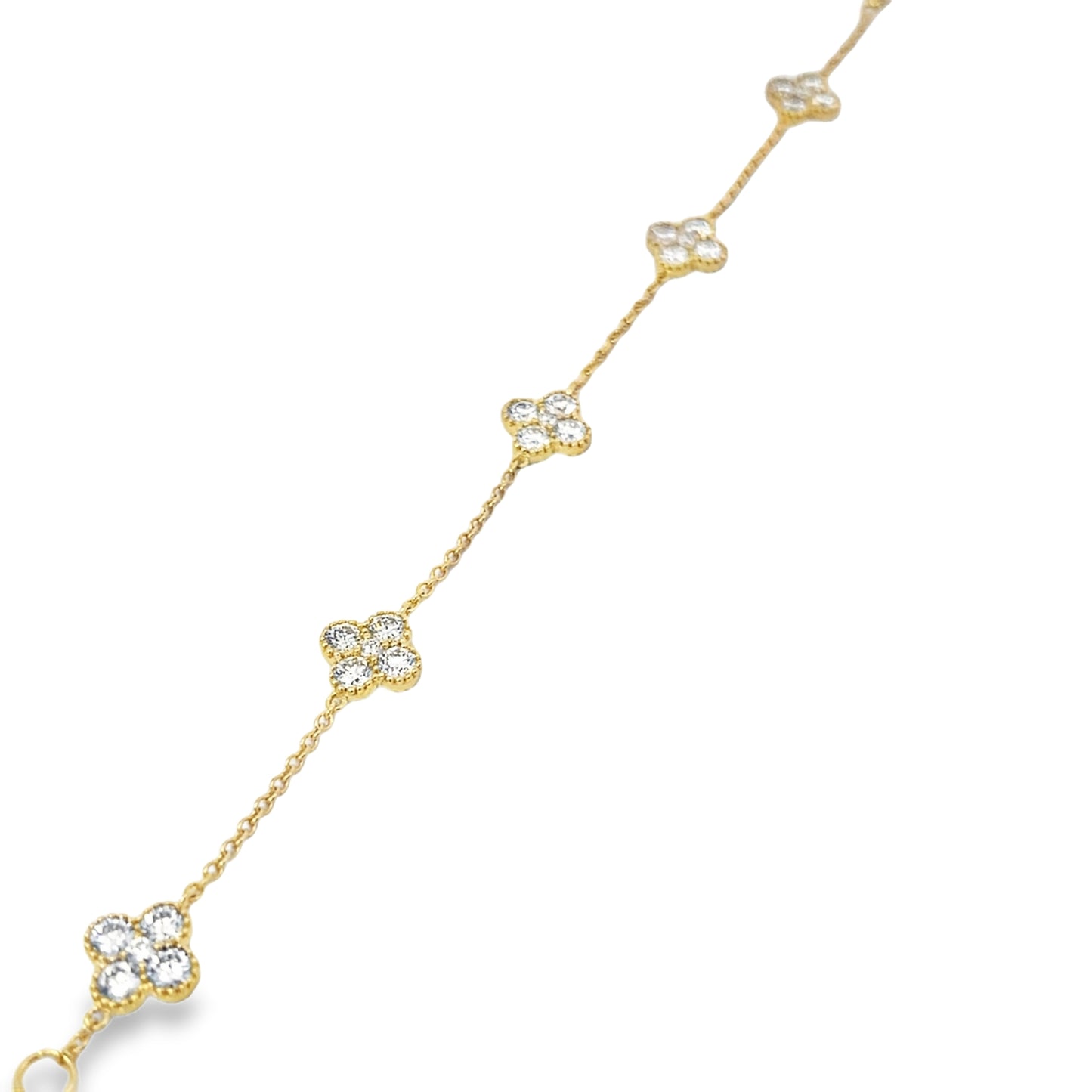 18KY DIAMOND CLOVER BRACELET