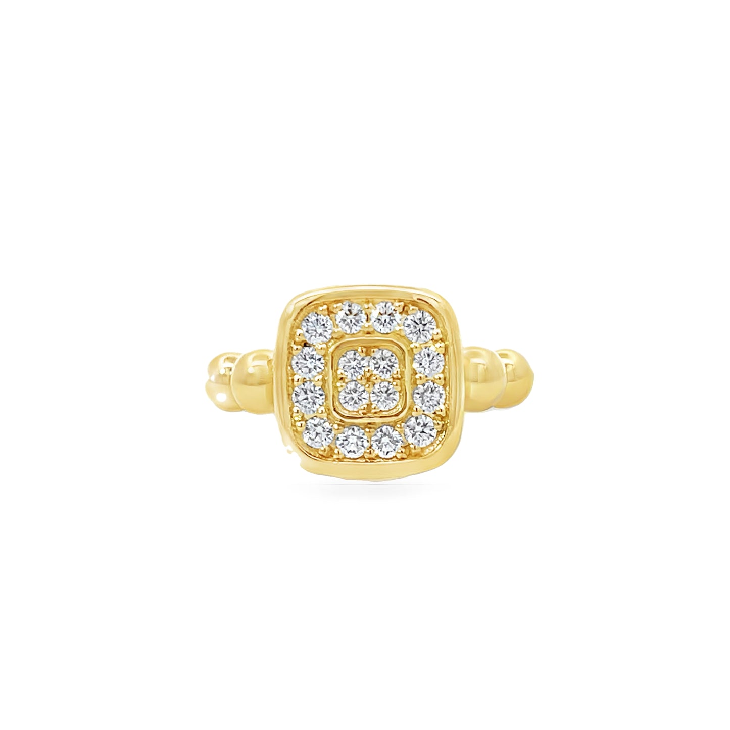 18KY SQUARE DIAMOND RING