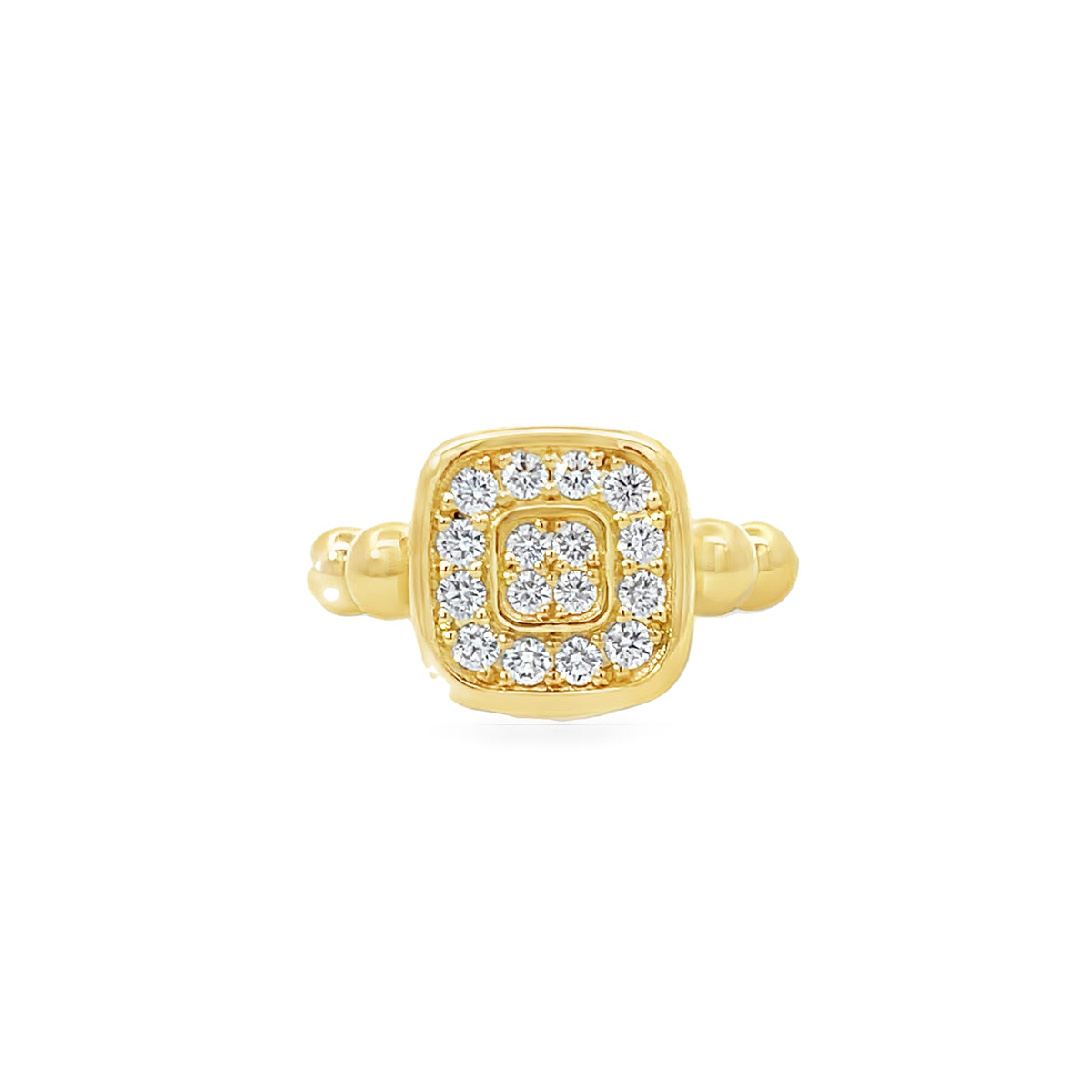 18KY SQUARE DIAMOND RING