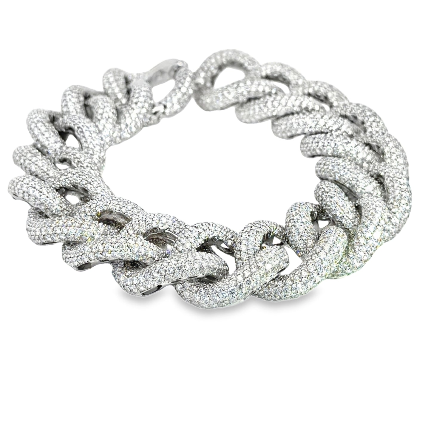 LEO PIZZO 18KW PAVE LINK BRACELET